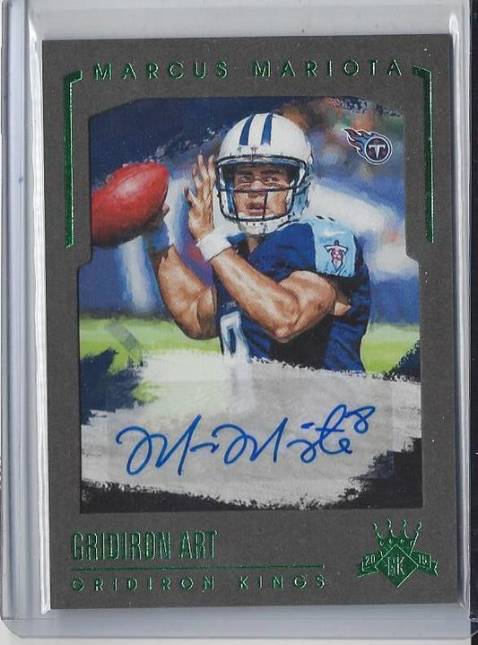 MARCUS MARIOTA 2015 GRIDIRON KINGS GRIDIRON ART GREEN ROOKIE AUTO RC #D 3/8