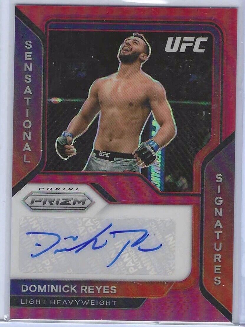 DOMINICK REYES 2021 PANINI PRIZM UFC LIGHT HEAVYWEIGHT RED PRIZM AUTO #D 13/49