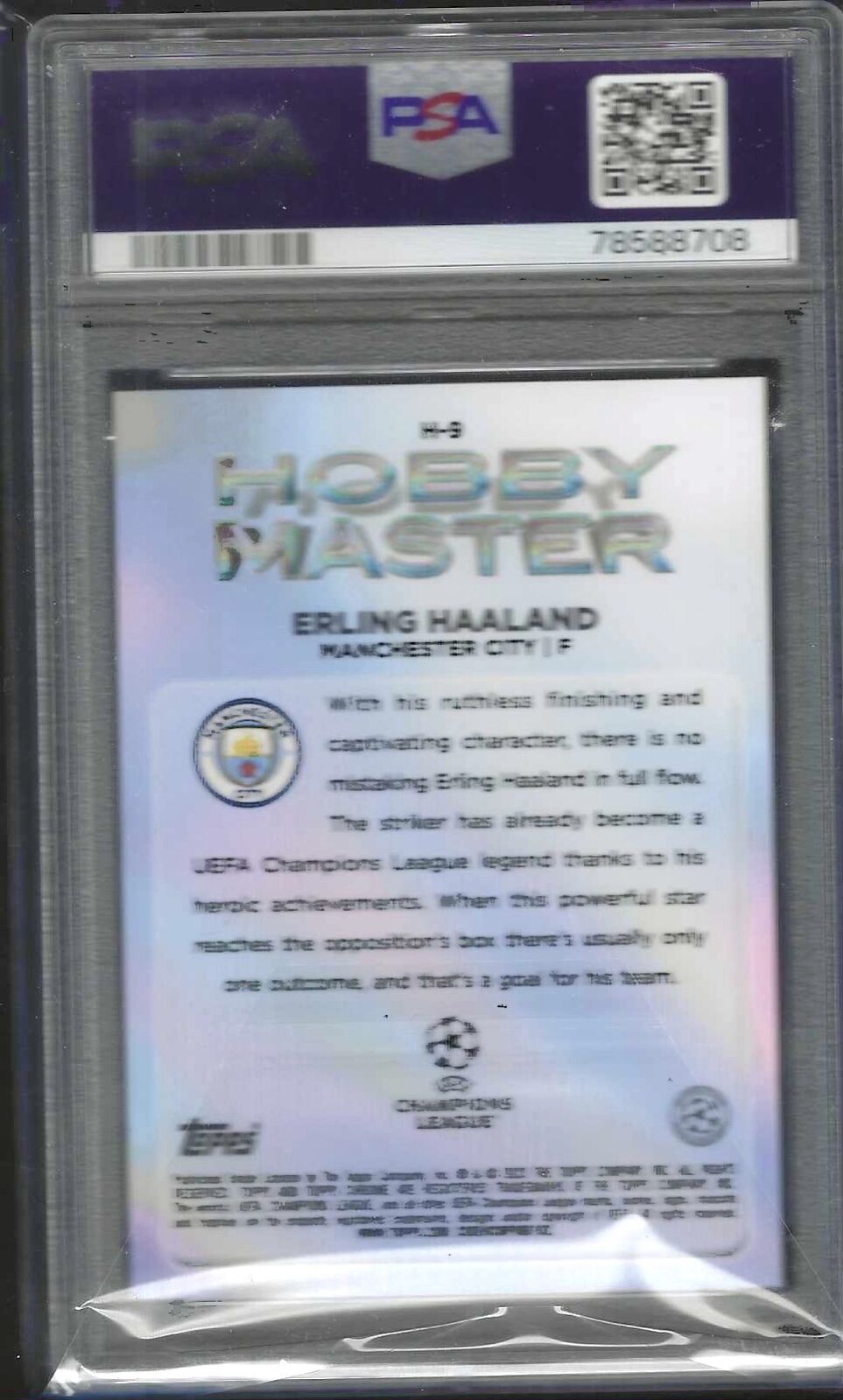 ERLING HAALAND 2022-23 TOPPS CHROME UCC HOBBY MASTER CASE HIT #9 PSA 10 GEM MINT