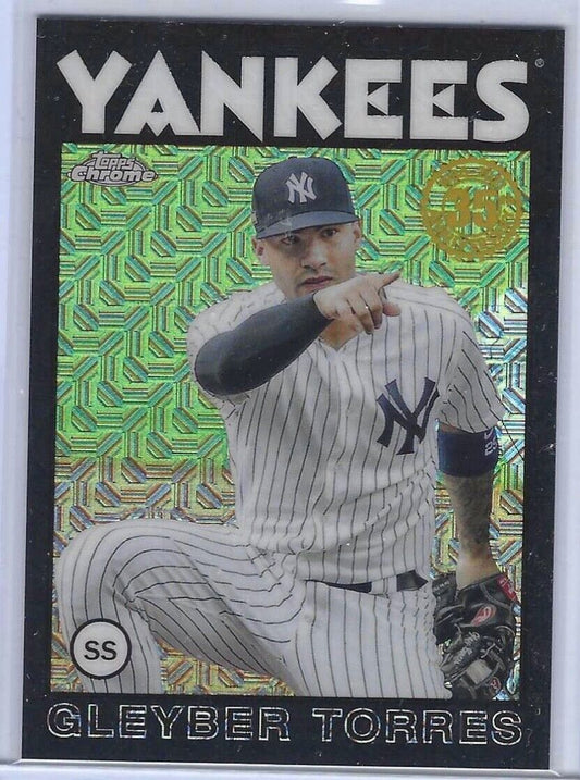 GLEYBER TORRES 2021 TOPPS CHROME SILVER 35TH ANNIVERSARY BLACK REFRACTOR /199