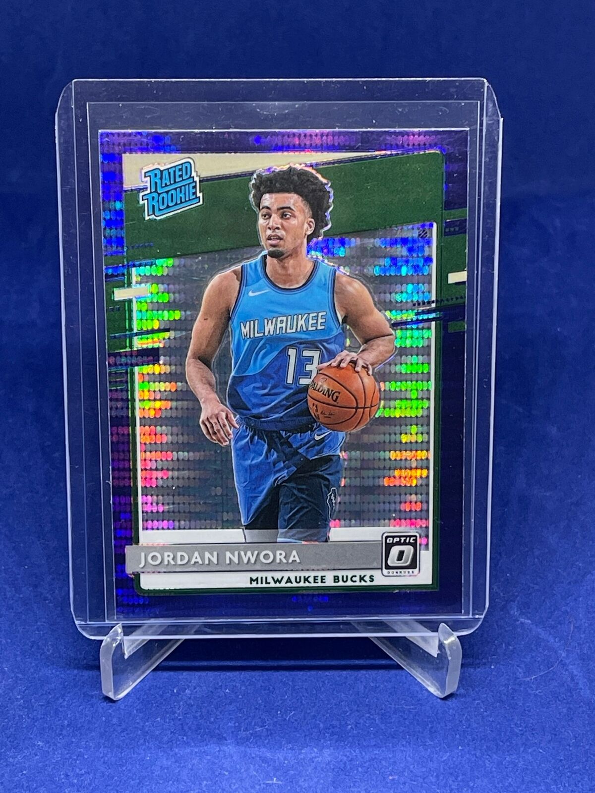 JORDAN NWORA 2020-21 PANINI DONRUSS OPTIC RATED ROOKIE PURPLE PULSAR PRIZM #189