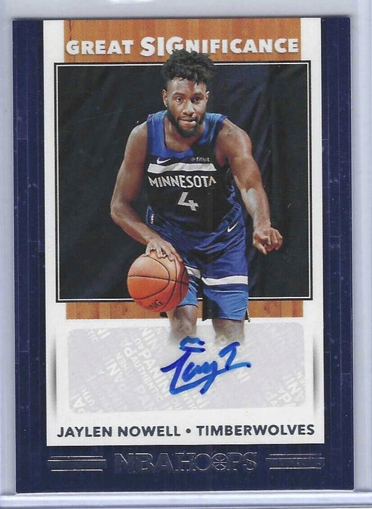 JAYLEN NOWELL 2019-20 PANINI NBA HOOPS GREAT SIGNIFICANCE ROOKIE AUTO RC #GS-JNW