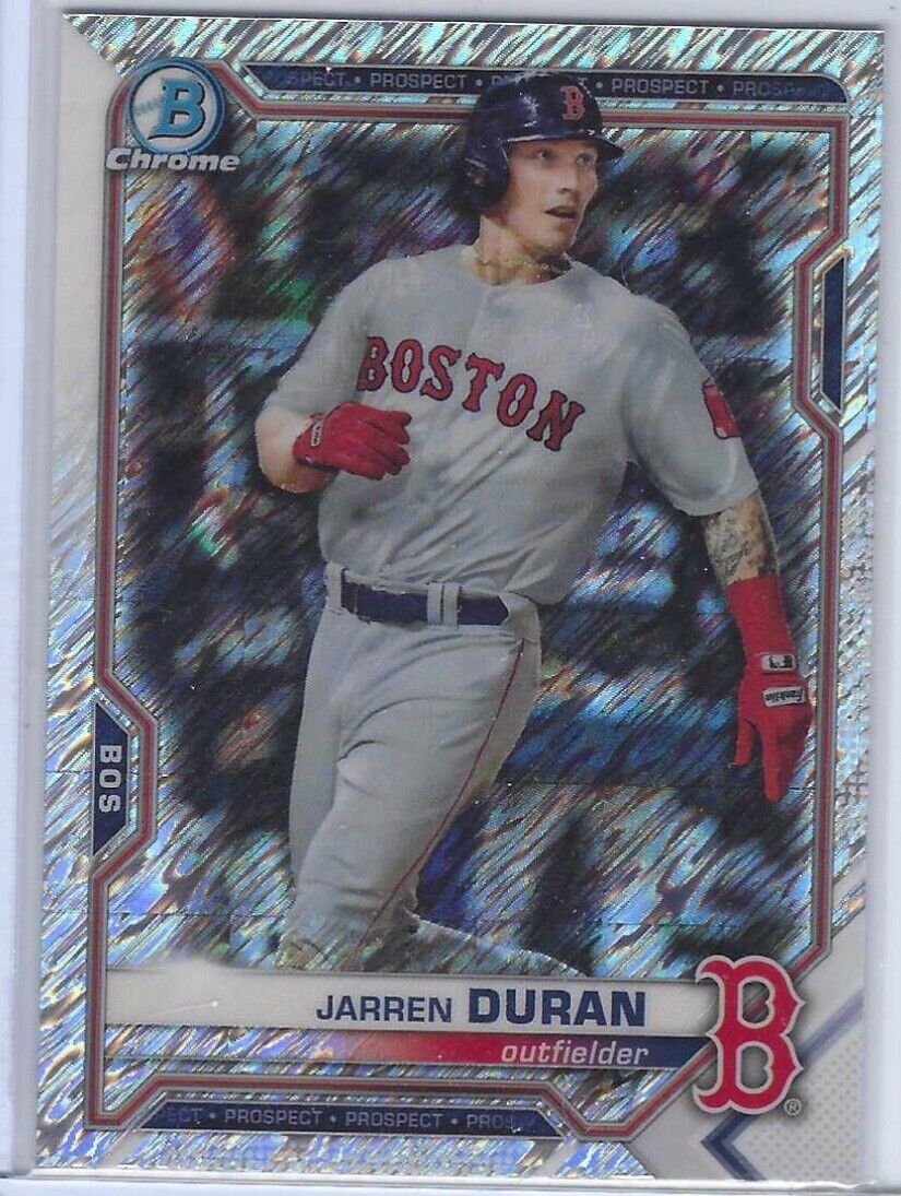 JARREN DURAN 2021 BOWMAN CHROME SILVER SHIMMER REFRACTOR PROSPECT #BCP-170