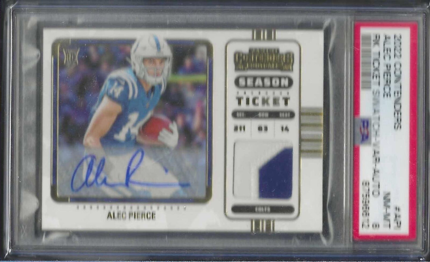 ALEC PIERCE 2022 PANINI CONTENDERS ROOKIE TICKET GOLD PATCH AUTO RC PSA 8 POP 1
