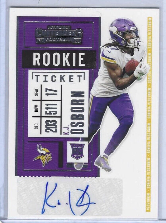 KJ OSBORN 2020 PANINI CONTENDERS ROOKIE TICKET AUTO RC #205