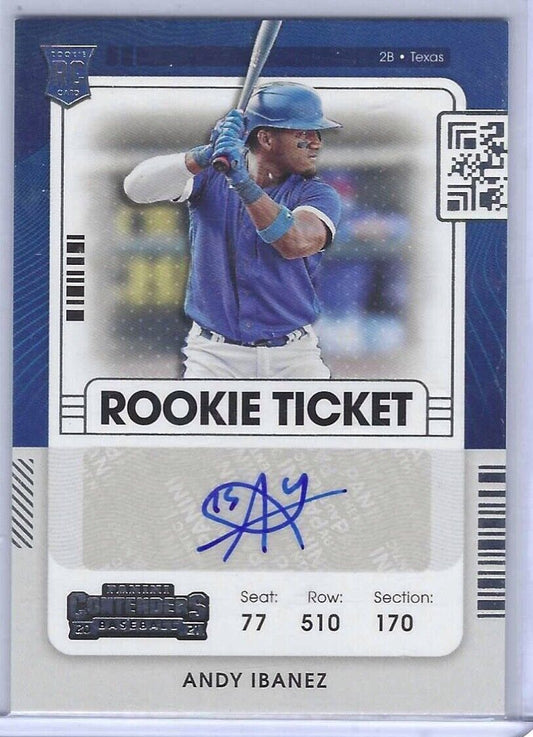 ANDY IBANEZ 2021 PANINI CONTENDERS BASE ROOKIE TICKET AUTO RC #202