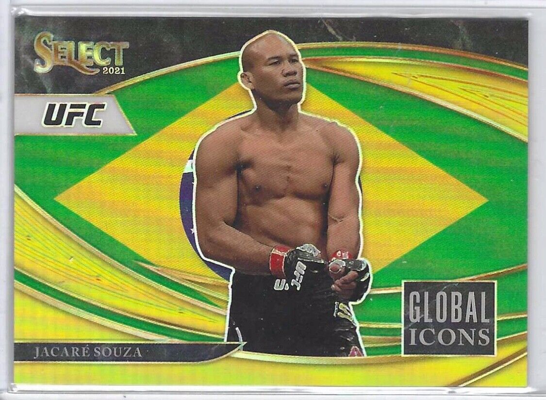 JACARE SOUZA 2021 SELECT UFC MIDDLEWEIGHT GLOBAL ICONS GOLD PRIZM #D 03/10