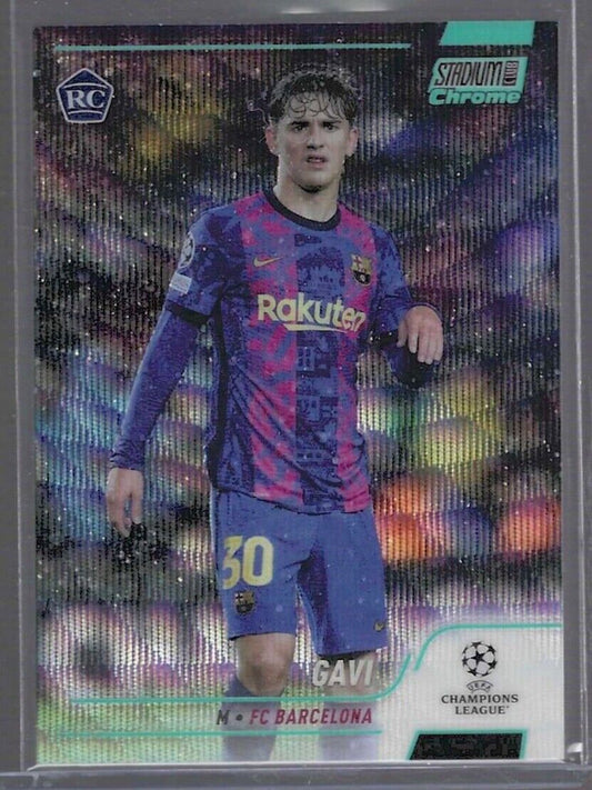GAVI 2021-22 TOPPS STADIUM CLUB CHROME AQUA WAVE REFRACTOR RC #D 136/250