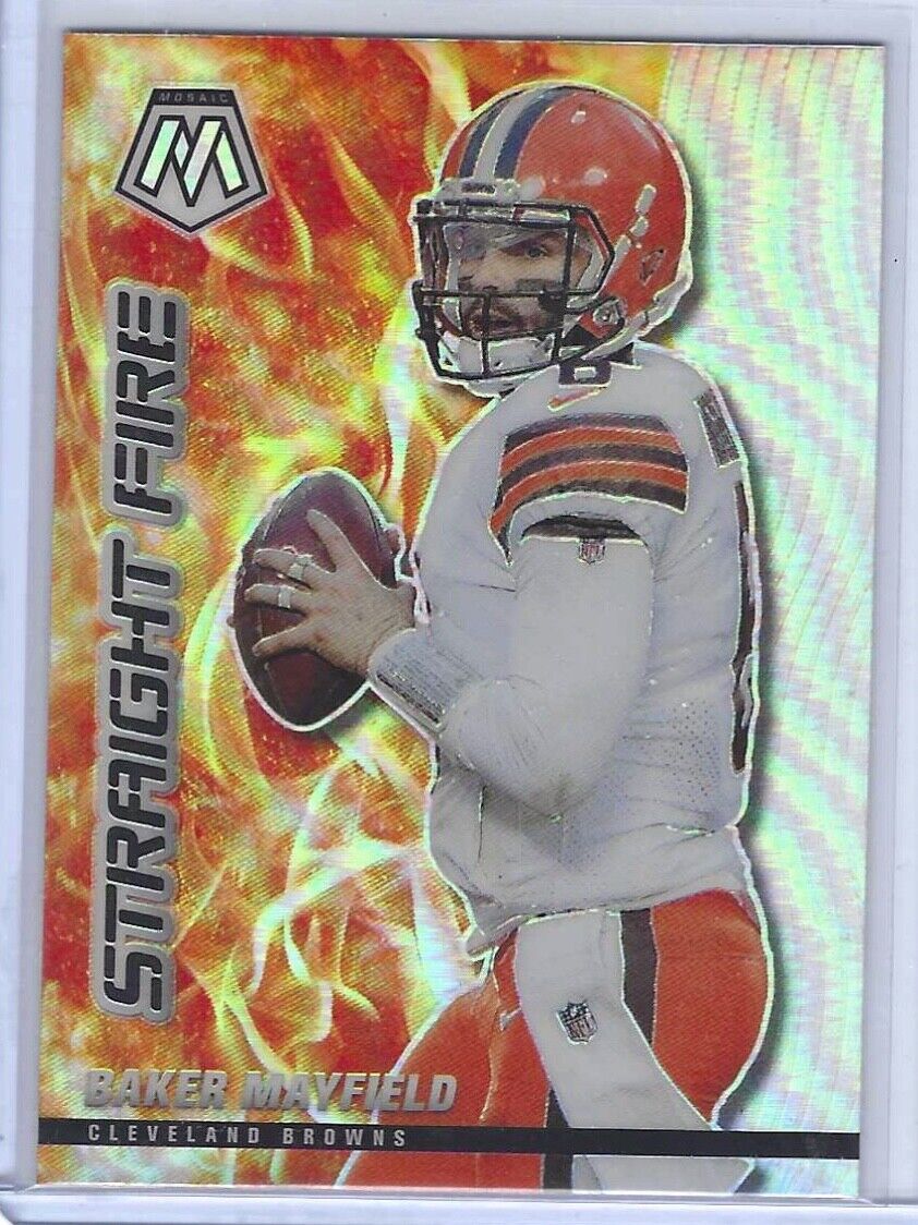 BAKER MAYFIELD 2021 PANINI MOSAIC SILVER PRIZM STRAIGHT FIRE #SF7