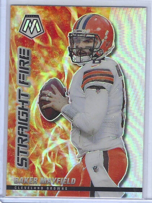 BAKER MAYFIELD 2021 PANINI MOSAIC SILVER PRIZM STRAIGHT FIRE #SF7