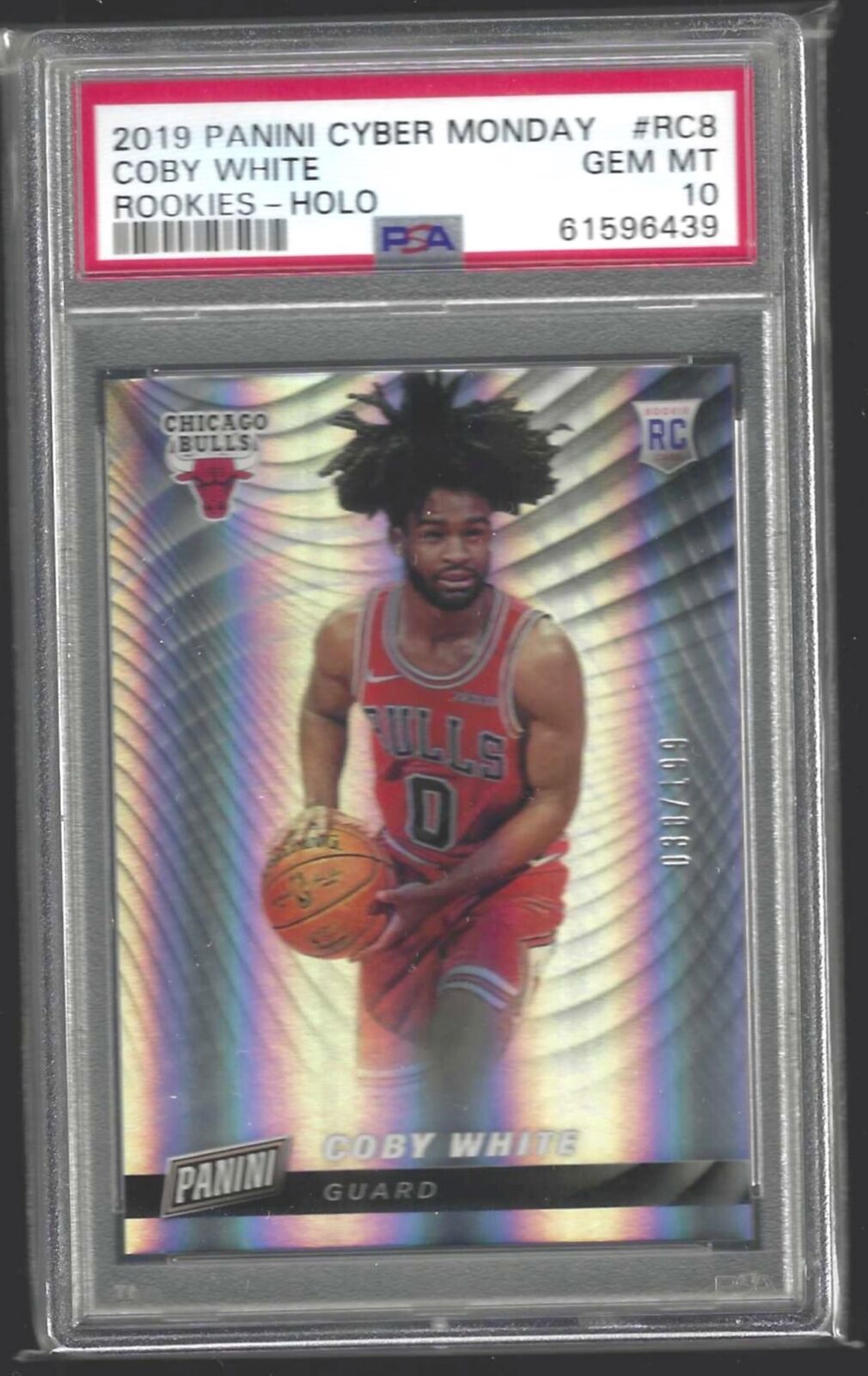 COBY WHITE 2019 PANINI CYBER MONDAY ROOKIES HOLO RC /199 PSA 10 GEM MINT POP 9