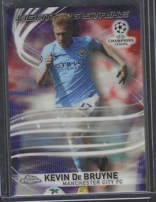 KEVIN DE BRUYNE 2017-18 TOPPS CHROME UEFA LIGHTNING STRIKE REFRACTOR #LS-KDB