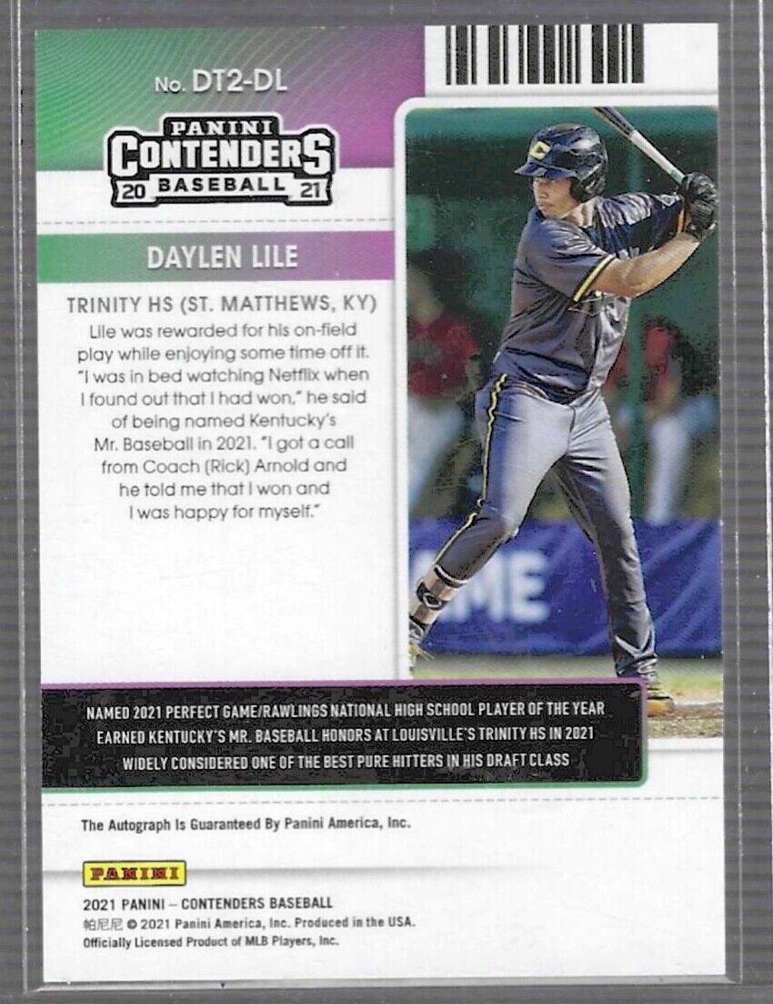 DAYLEN LILE 2021 PANINI CONTENDERS SILVER SQUARES BUILDING BLOCKS AUTO #D 04/10