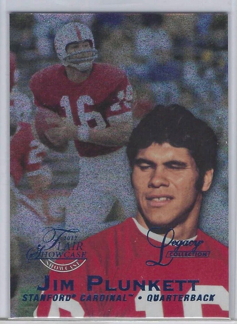 JIM PLUNKETT 2012 FLEER RETRO FLAIR SHOWCASE LEGACY COLLECTION #D 069/100