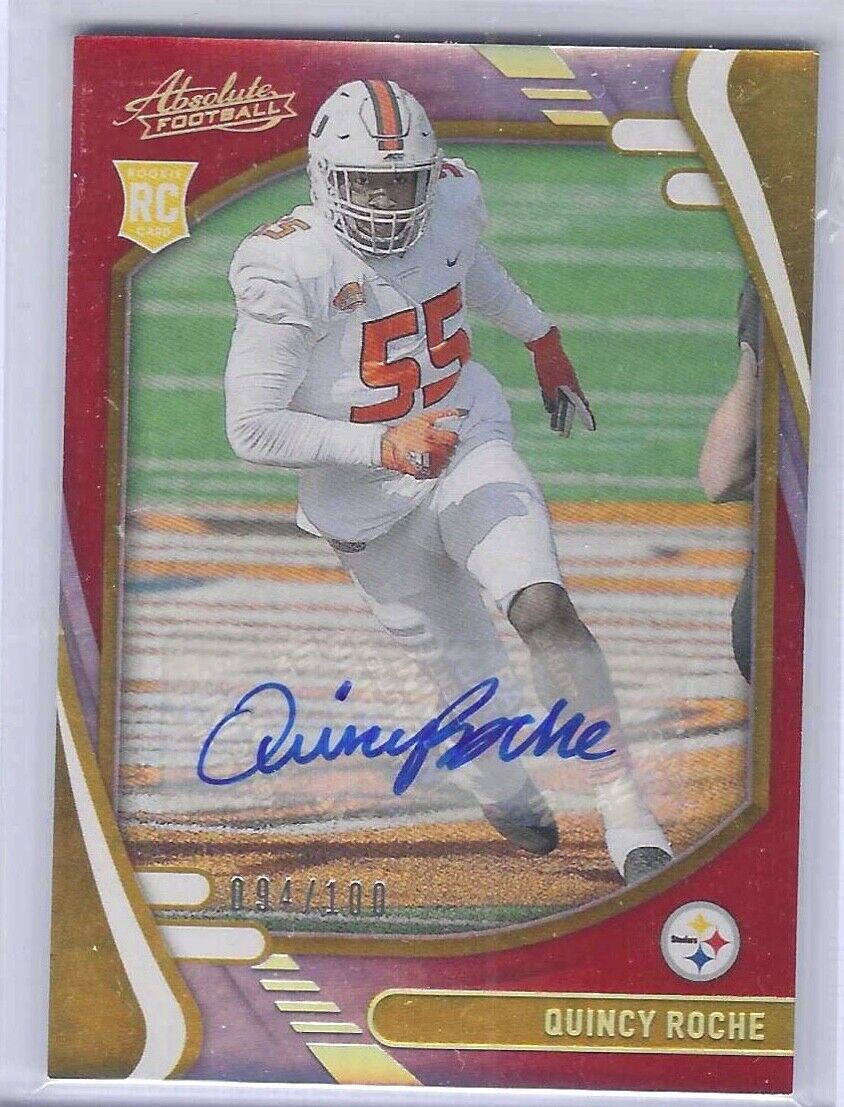 QUINCY ROCHE 2021 PANINI ABSOLUTE RED SPECTRUM ROOKIE AUTO RC #D 094/100
