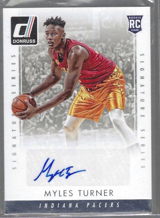 MYLES TURNER 2015-16 PANINI DONRUSS SIGNATURE SERIES ROOKIE AUTO SP RC #SS-MT