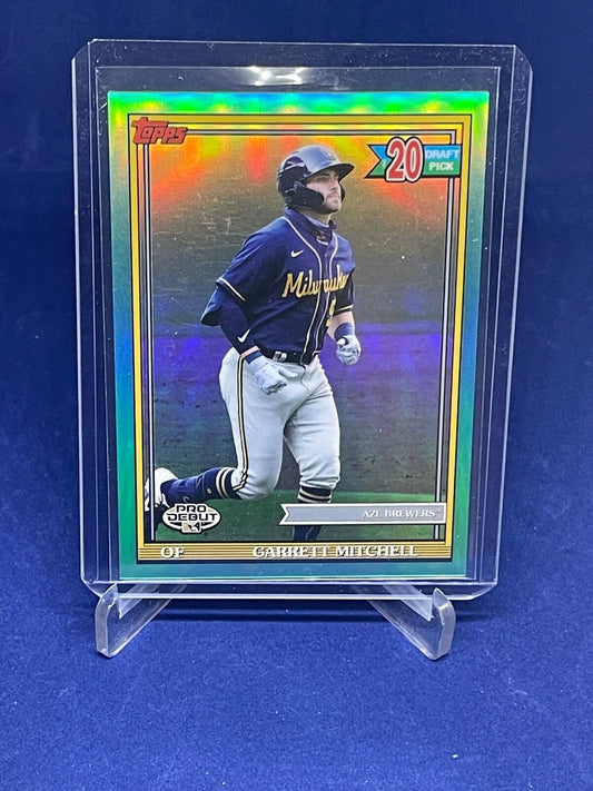 GARRETT MITCHELL 2021 TOPPS CHROME PRO DEBUT TEAL REFRACTOR PROSPECT #D 46/75