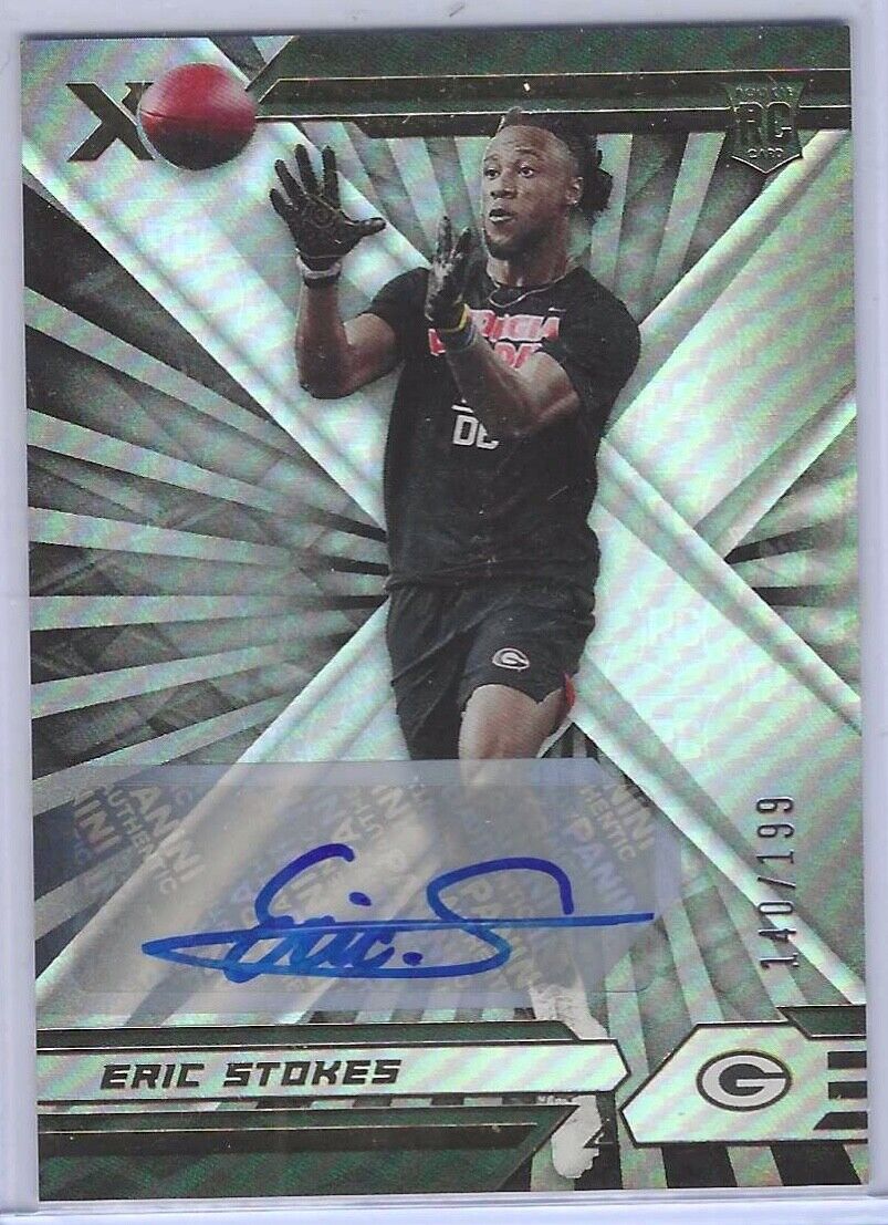 ERIC STOKES 2021 PANINI XR SILVER FOIL ROOKIE AUTO RC #D 140/199
