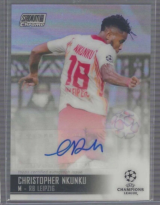 CHRISTOPHER NKUNKU 2020-21 TOPPS STADIUM CLUB CHROME SILVER REFRACTOR AUTO RC