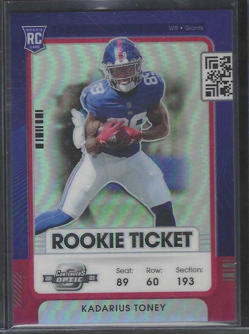 KADARIUS TONEY 2021 PANINI OPTIC CONTENDERS RED HOLO PRIZM ROOKIE RC #D 114/175