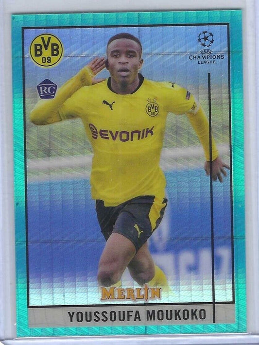 YOUSSOUFA MOUKOKO 2020-21 TOPPS MERLIN AQUA HYPER REFRACTOR ROOKIE RC #80