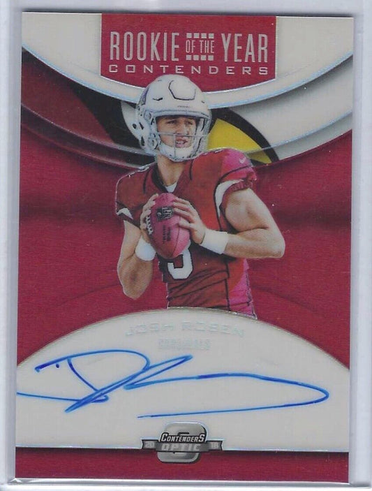 JOSH ROSEN 2018 CONTENDERS OPTIC RED PRIZM ROOKIE OF THE YEAR AUTO RC #D 36/99
