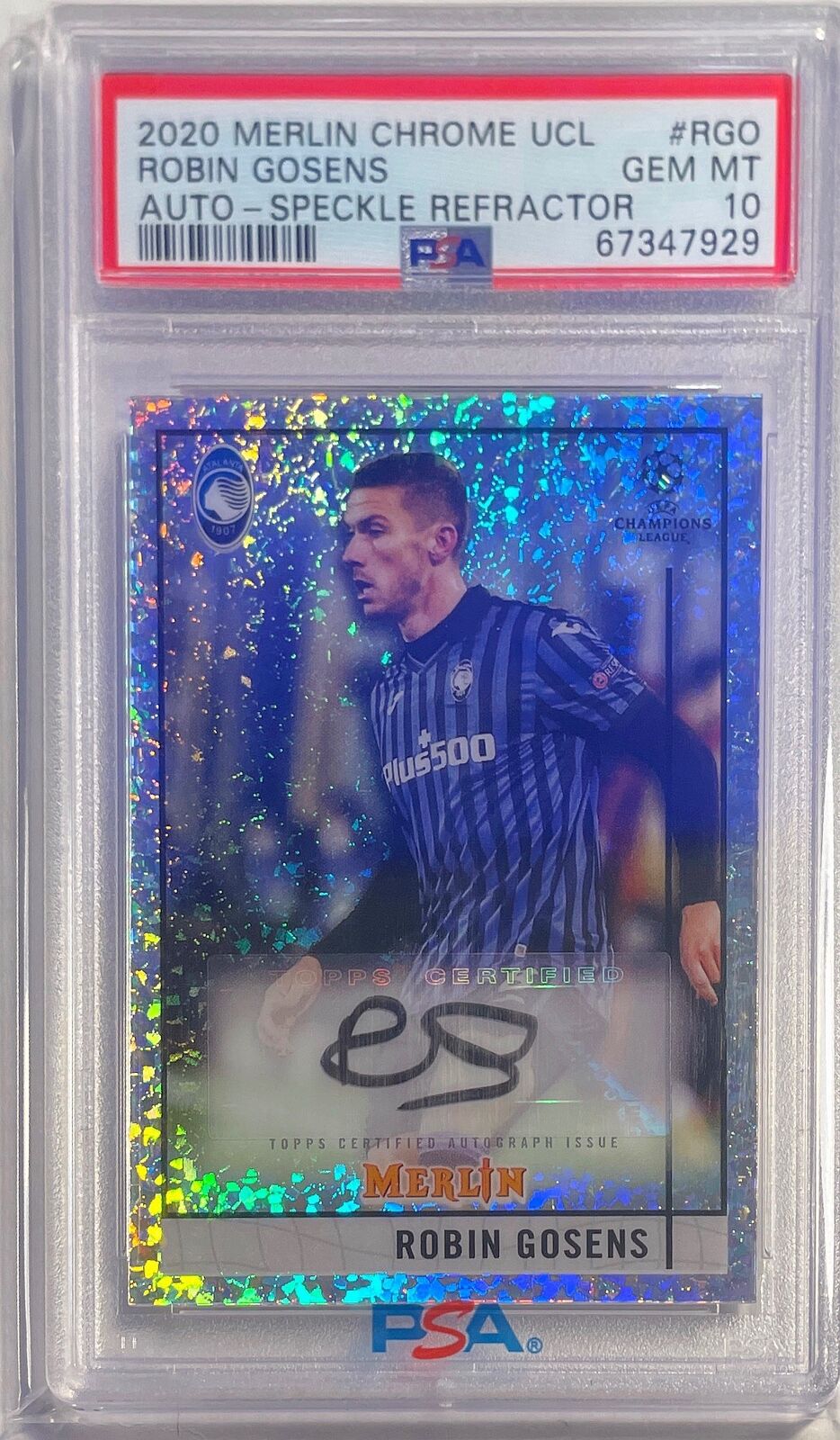 ROBIN GOSENS 2020-21 TOPPS MERLIN SPECKLE REFRACTOR AUTO /150 PSA 10 POP 1/1