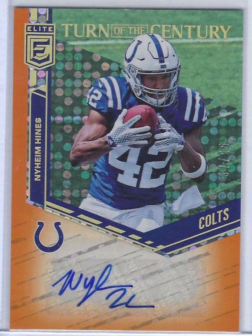 NYHEIM HINES 2018 DONRUSS ELITE TURN OF THE CENTURY ORANGE AUTO RC #D 7/25