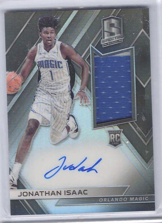 JONATHAN ISAAC 2017-18 PANINI SPECTRA SILVER PRIZM ROOKIE PATCH AUTO RC #D /299