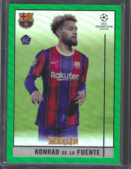 KONRAD DE LA FUENTE 2020-21 TOPPS MERLIN LIME GREEN REFRACTOR ROOKIE RC #D 98/99