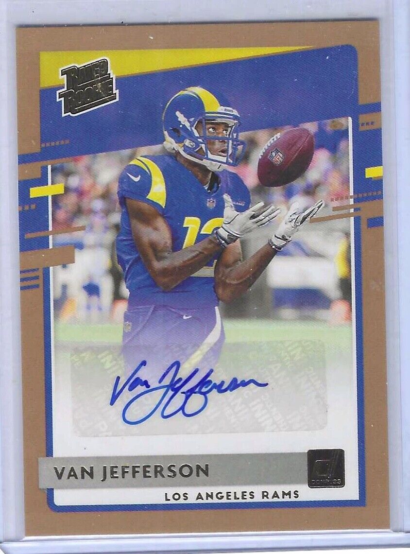 VAN JEFFERSON 2020 PANINI DONRUSS BRONZE RATED ROOKIE AUTO RC #326