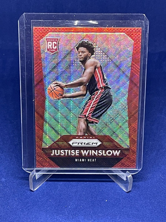 JUSTISE WINSLOW 2015-16 PANINI PRIZM RED RUBY WAVE PRIZMS ROOKIE RC #D 211/350