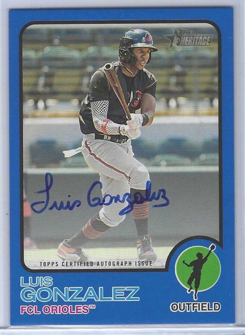 LUIS GONZALEZ 2022 TOPPS HERITAGE MINOR LEAGUE BLUE PROSPECT  REAL ONEAUTO /99