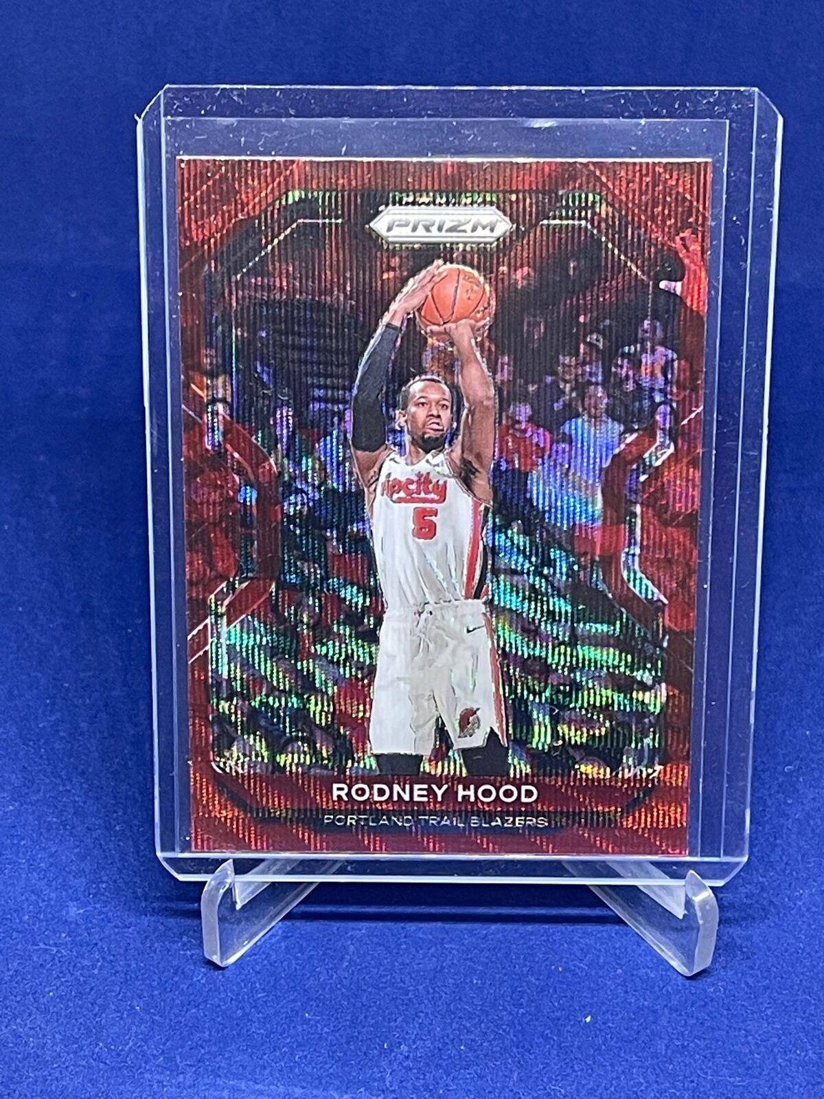 RODNEY HOOD 2020-21 PANINI PRIZM RUBY WAVE PRIZMS BORDER ERROR  #203