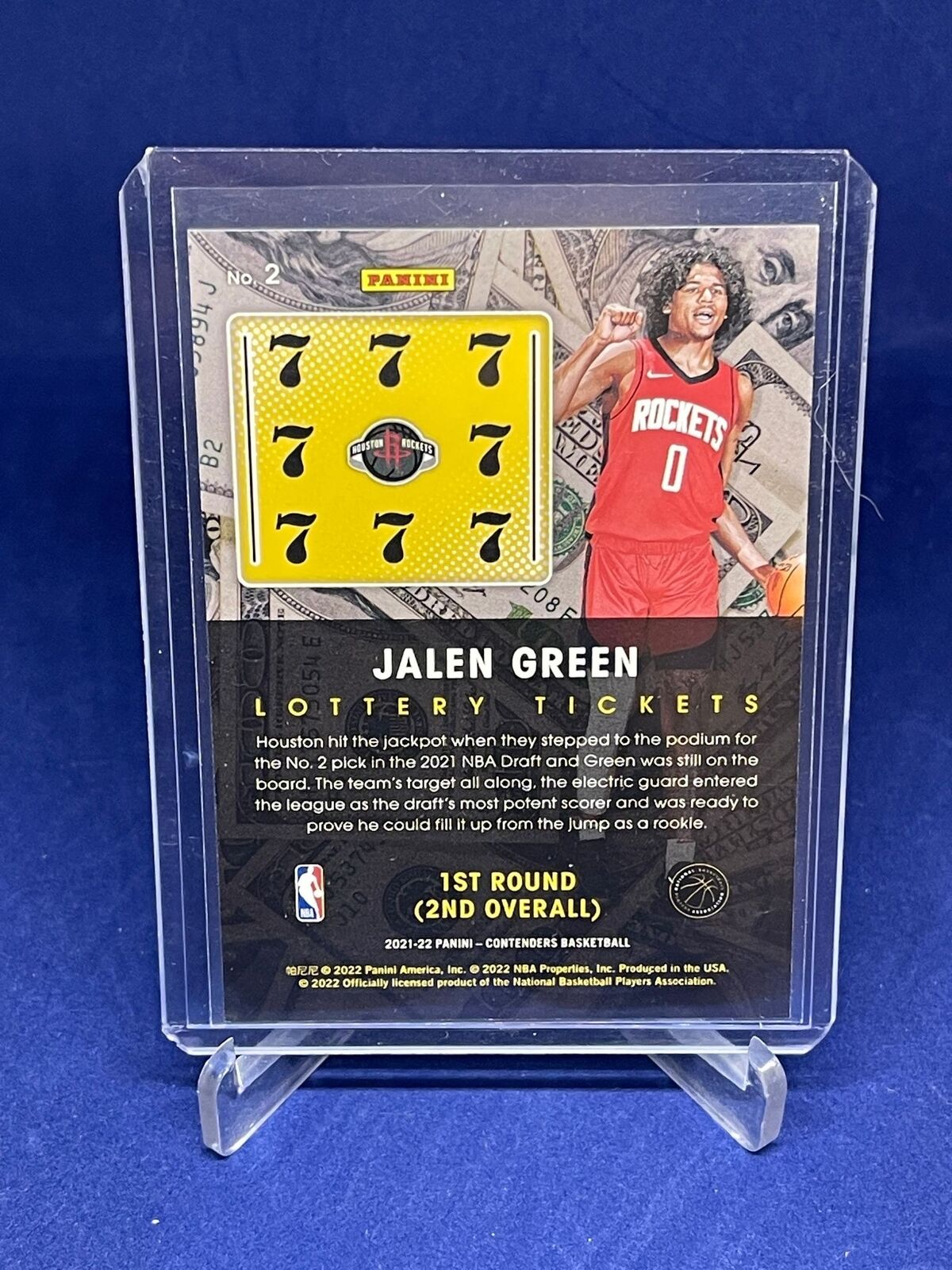 JALEN GREEN 2021-22 PANINI CONTENDERS LOTTERY TICKETS DAZZLE ROOKIE RC #2