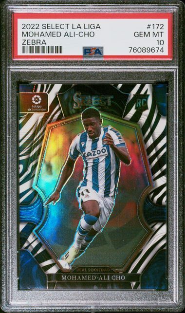 MOHAMED ALI-CHO 2022-23 SELECT LA LIGA ZEBRA PRIZM RC /25 PSA 10 GEM MINT POP 4