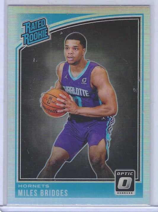 MILES BRIDGES 2018-19 PANINI DONRUSS OPTIC SILVER HOLO RATED ROOKIE RC #172