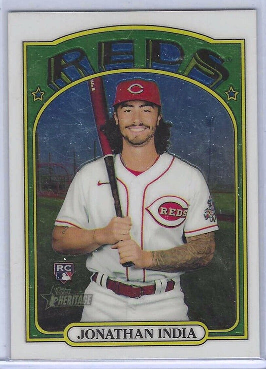 JONATHAN INDIA 2021 TOPPS HERITAGE BASE CHROME ROOKIE RC #D 038/999
