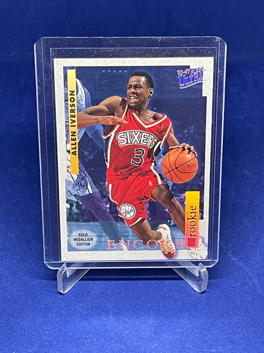 ALLEN IVERSON 1996-97 FLEER ULTRA GOLD MEDALLION ROOKIE ENCORE RC SP