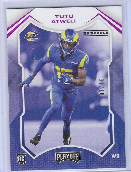TUTU ATWELL 2021 PANINI PLAYOFF NO HUDDLE PURPLE PINK ROOKIE RC #D 01/10