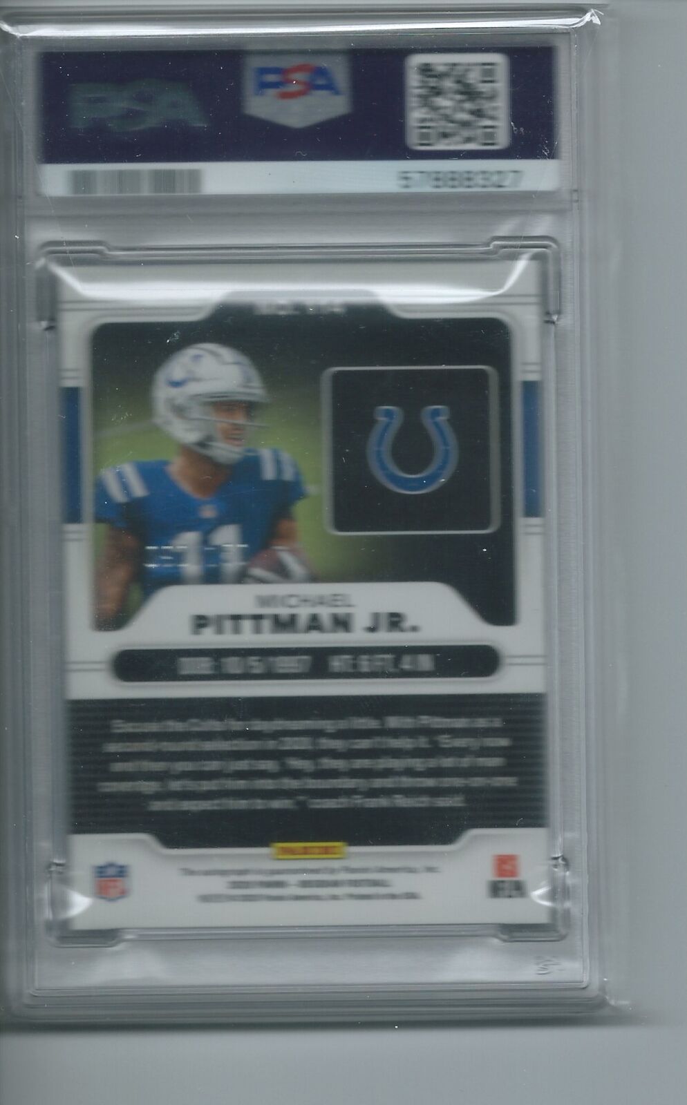MICHAEL PITTMAN JR 2020 PANINI OBSIDIAN ROOKIE AUTO RC #D /150 PSA 10 GEM POP 10