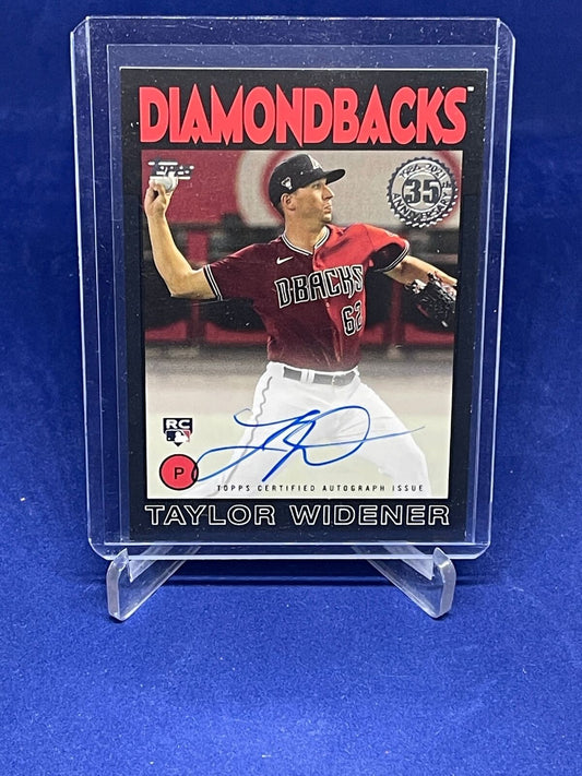TAYLOR WIDENER 2021 TOPPS 1986 BLACK ON CARD AUTO ROOKIE RC #D 192/199