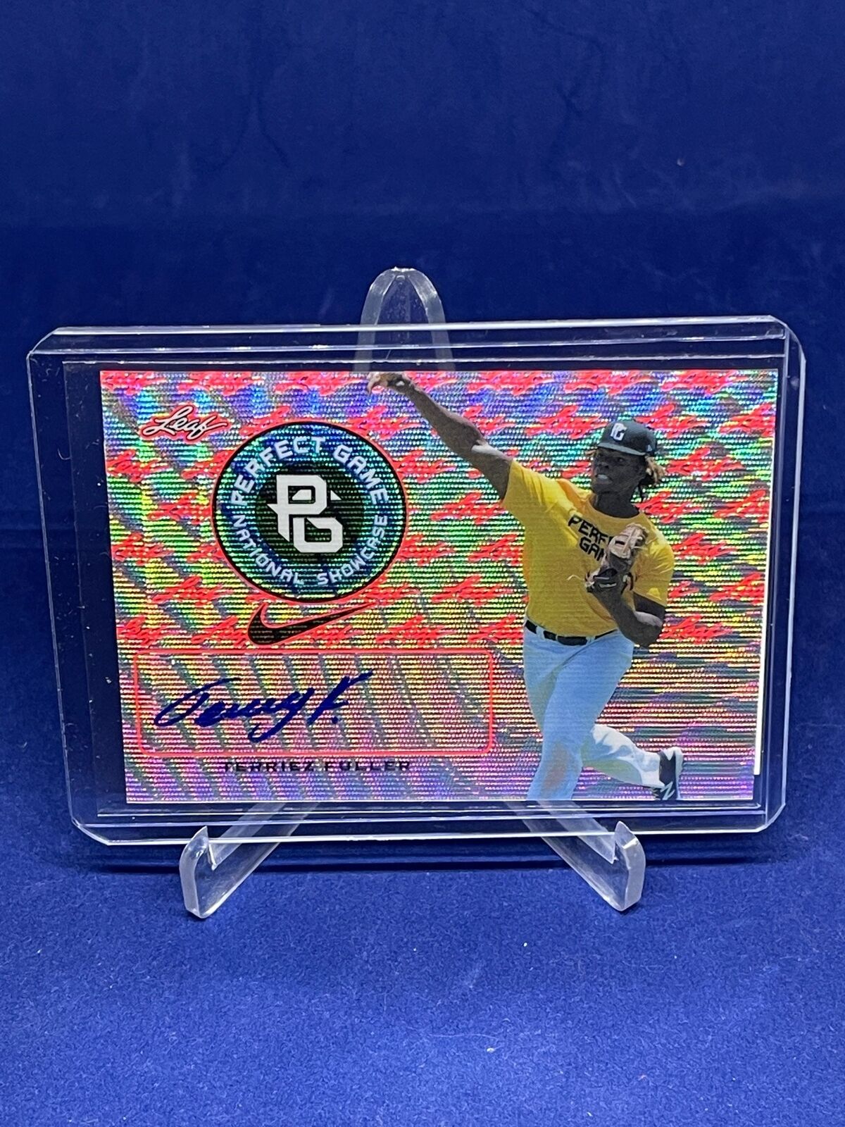 TERRIEZ FULLER 2016 LEAF PERFECT GAME PRE PRODUCTION PROOF RED WAVE AUTO #D 1/1