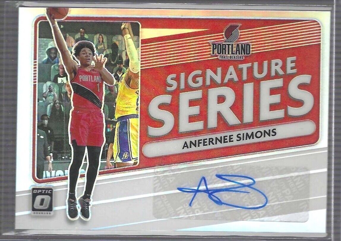 ANFERNEE SIMONS 2020-21 PANINI DONRUSS OPTIC SILVER SIGNATURE SERIES AUTO #SSANF