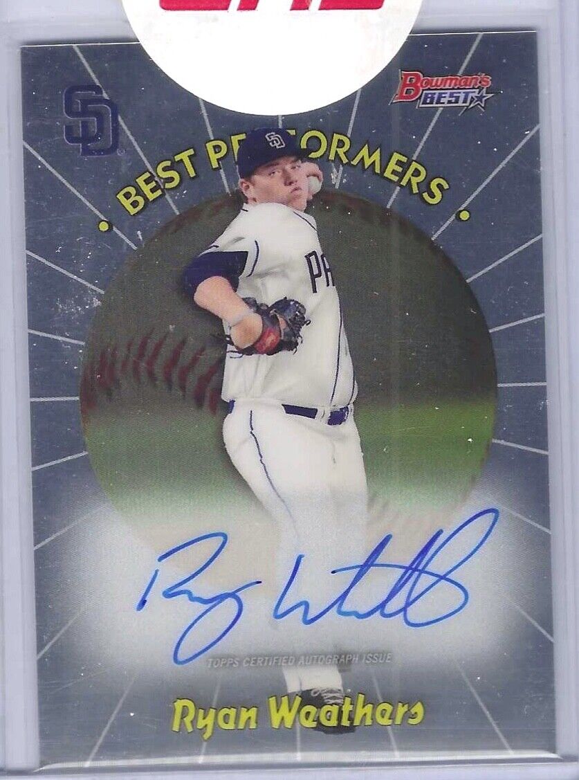 RYAN WEATHERS 2018 BOWMANS BEST BEST PERFORMERS ON CARD AUTO #D 079/100