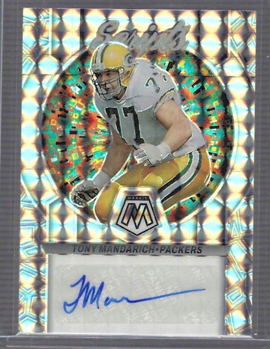 TONY MANDARICH 2023 PANINI MOSAIC SILVER MOSAIC PRIZM SCRIPTS AUTO #S39