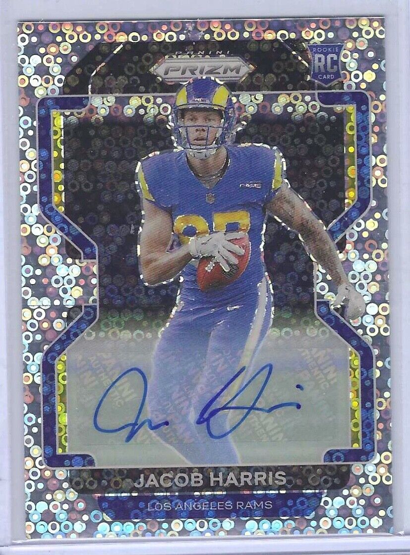 JACOB HARRIS 2021 PANINI PRIZM SILVER DISCO NO HUDDLE PRIZM ROOKIE AUTO RC #368