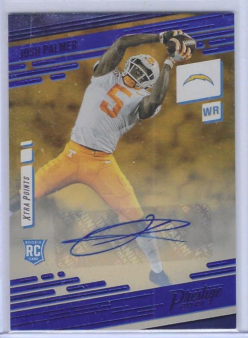 JOSH PALMER 2021 PANINI PRESTIGE BLUE FOIL XTRA POINTS ROOKIE AUTO RC #270