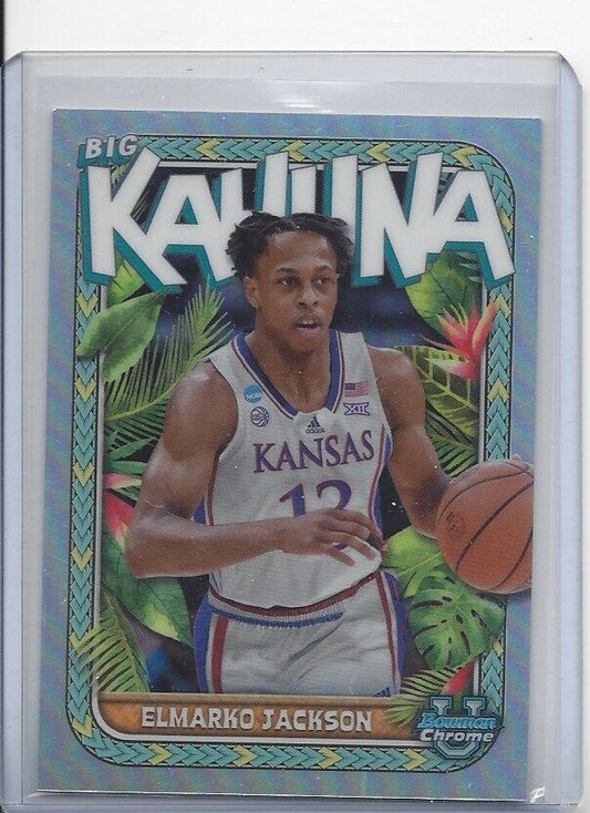 ELMARKO JACKSON 2023-24 BOWMAN CHROME UNIVERSITY BIG KAHUNA CASE HIT SSP #21