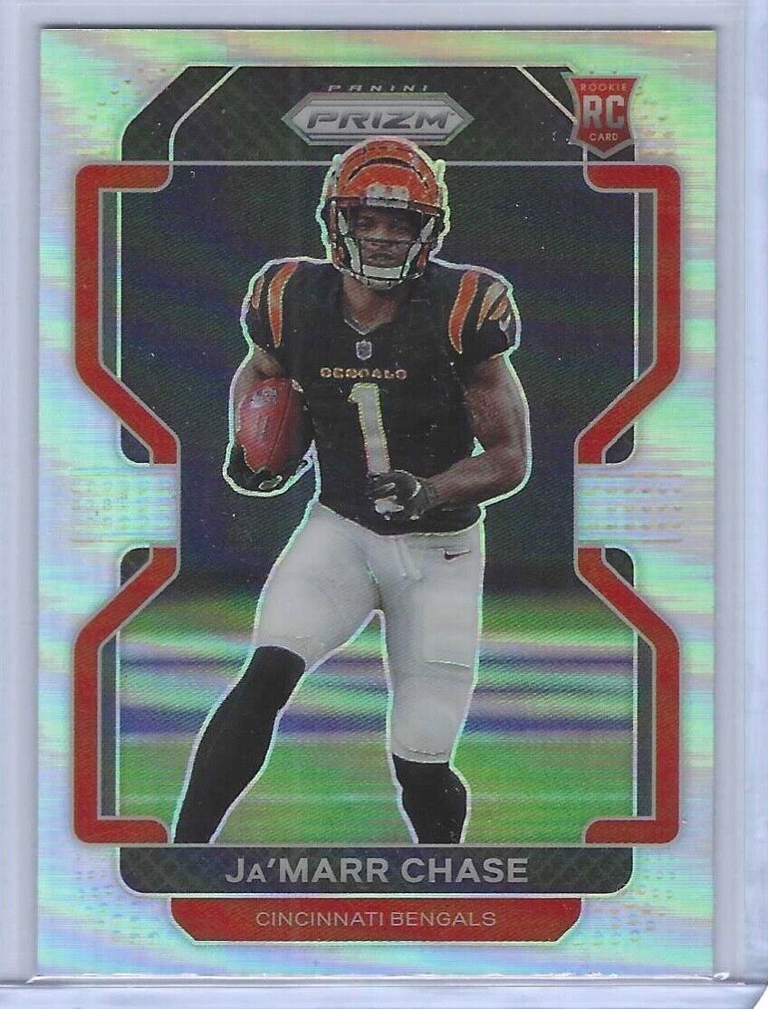 JA'MARR CHASE 2021 PANINI PRIZM VARIATION SILVER PRIZM ROOKIE RC #V-337
